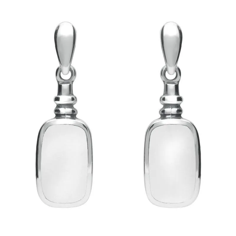 Sterling Silver Bauxite Oblong Bottle Top Drop Earrings sold by C.W. Sellors