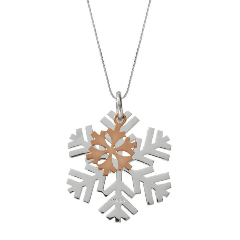 Sterling Silver Large Snowflake Necklace sold by C.W. Sellors