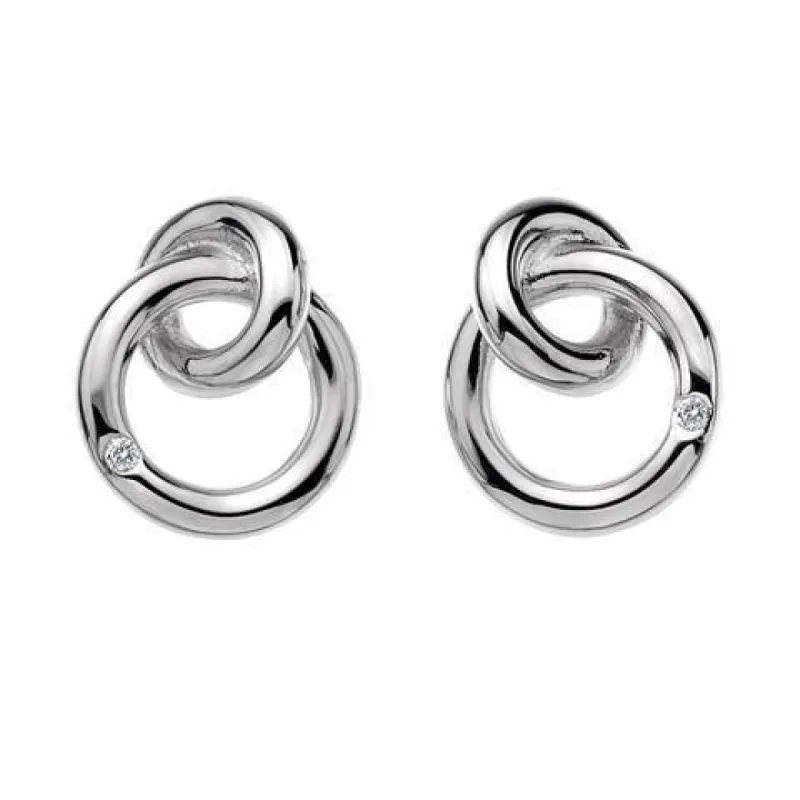 Hot Diamonds Eternity Sterling Silver Interlocking Earrings sold by C.W. Sellors