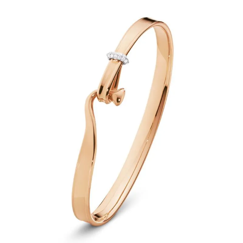 Georg Jensen Torun 18ct Rose Gold Diamond Bangle D made by C.W. Sellors
