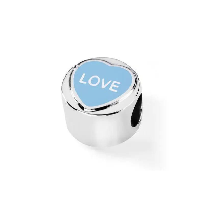 Love Hearts Sterling Silver Blue Enamel "Love" Charm sold by C.W. Sellors