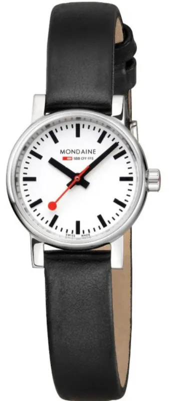 Mondaine Evo2 Black Vegan Grape Leather Watch sold by C.W. Sellors