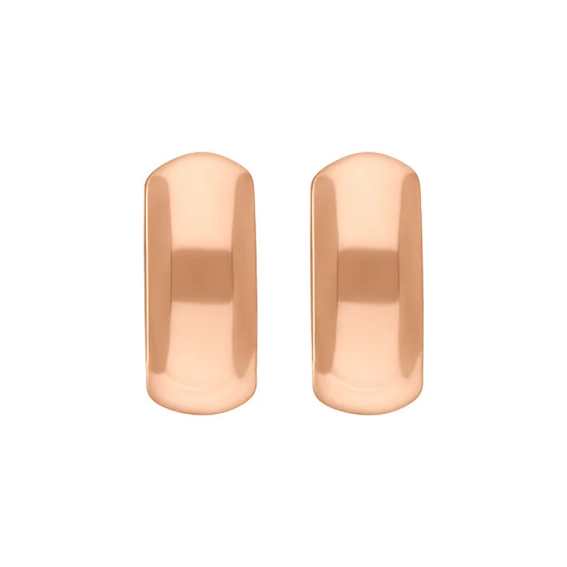 9ct Rose Gold 15x14mm Oval Domed Hoop Earrings sold by C.W. Sellors