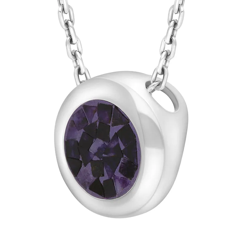 Sterling Silver Blue John Mosaic Set Round Necklace D sold by C.W. Sellors product image thumbnail 2