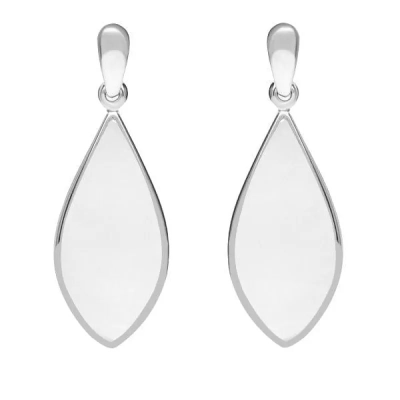 Sterling Silver Bauxite Pointed Pear Drop Earrings sold by C.W. Sellors