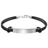 Little Star Sterling Silver Leather Loic Mens ID Tag Bracelet sold by C.W. Sellors