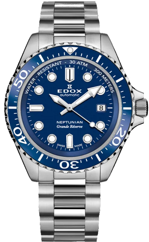 Edox Watch Neptunian Grande Reserve Blue made by Edox