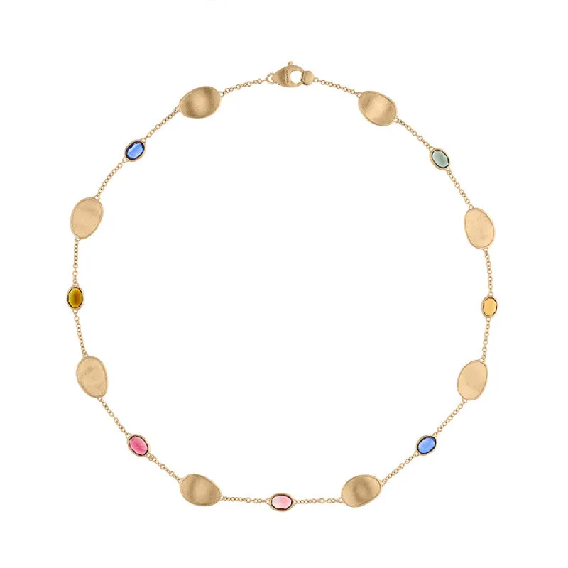 Marco Bicego Lunaria 18ct Yellow Gold Mixed Gemstone Necklace D sold by C.W. Sellors