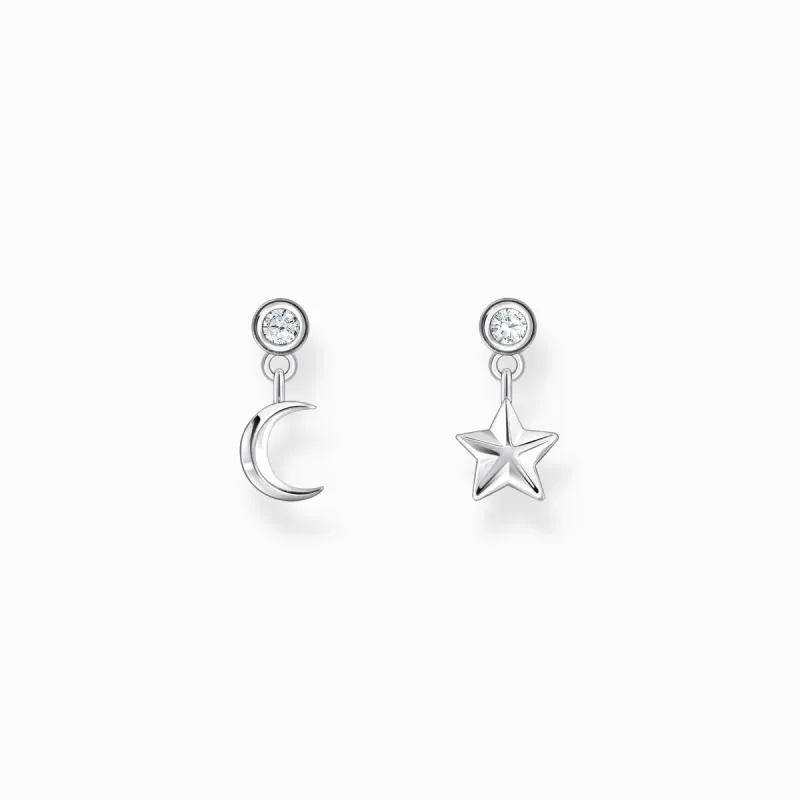 Thomas Sabo Sterling Silver Moon and Star Earrings sold by C.W. Sellors
