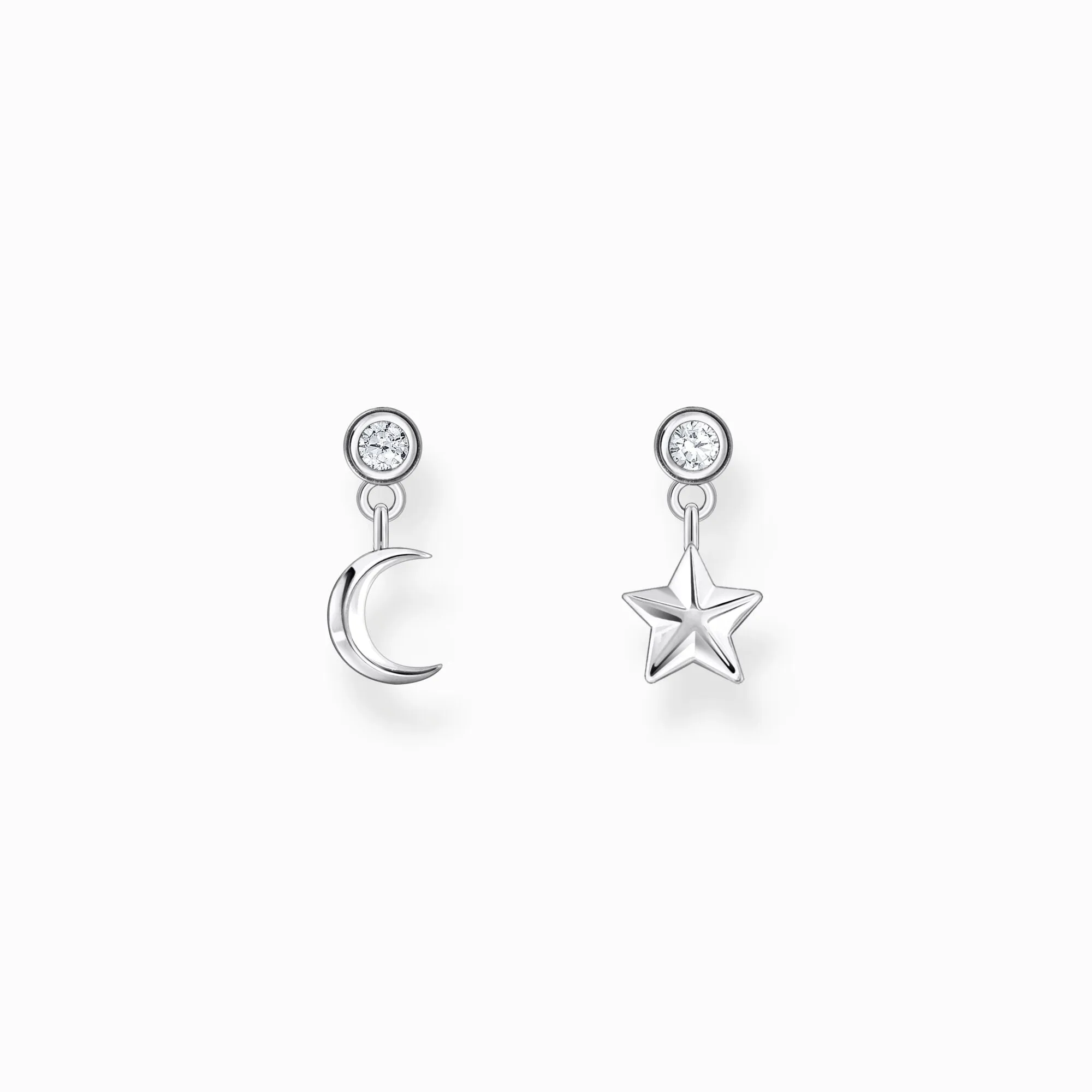 Thomas Sabo Sterling Silver Moon and Star Earrings sold by C.W. Sellors