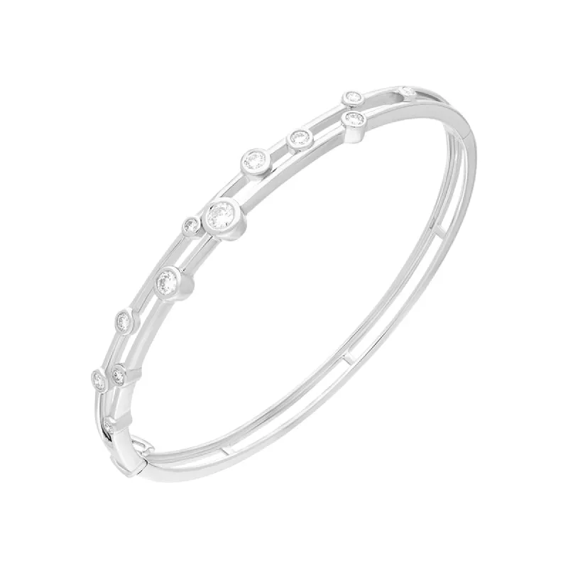 18ct White Gold 0.78ct Diamond Bubble Bangle sold by C.W. Sellors