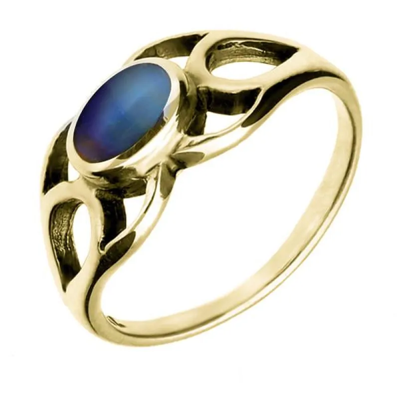 9ct Yellow Gold Moonstone Lattice Ring sold by C.W. Sellors