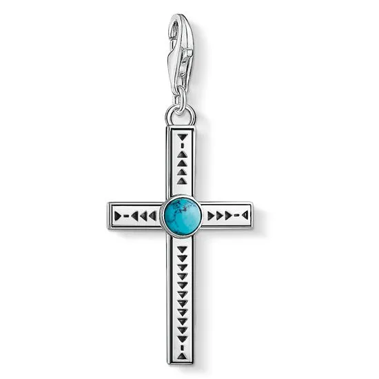 Thomas Sabo Charm Club Sterling Silver Turquoise Ethnic Cross Pendant D sold by C.W. Sellors