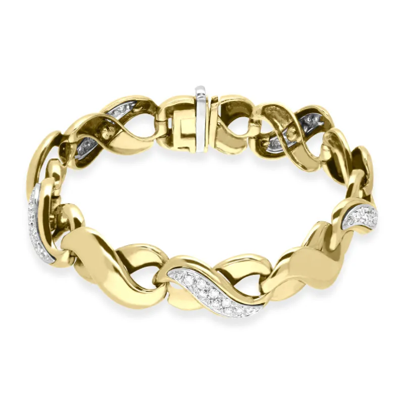 18ct Yellow Gold Diamond Chunky Bracelet sold by C.W. Sellors