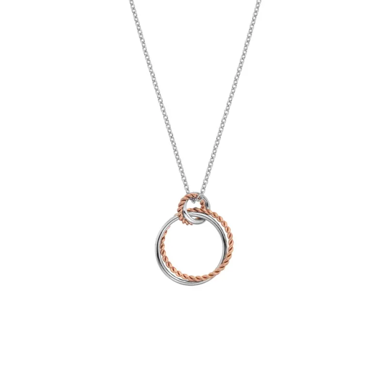 Hot Diamonds Unity Circle Sterling Silver Rose Gold Plated Necklace D sold by C.W. Sellors