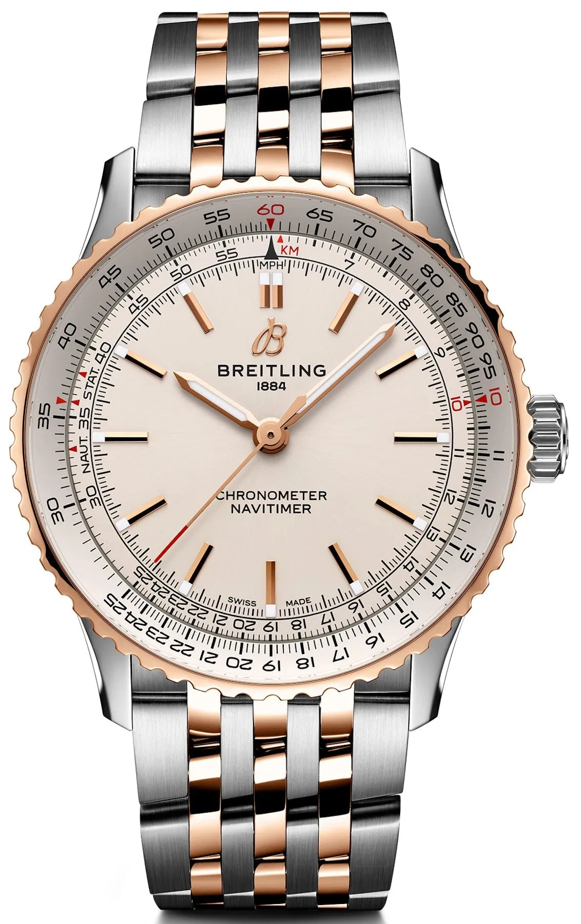 Breitling Navitimer 41 Steel & 18k Red Gold Bracelet Watch sold by C.W. Sellors