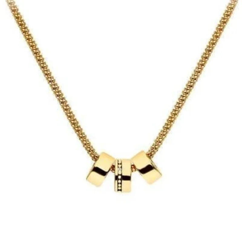 Hot Diamonds Yellow Gold Plated Sterling Silver Trio Necklace D sold by C.W. Sellors