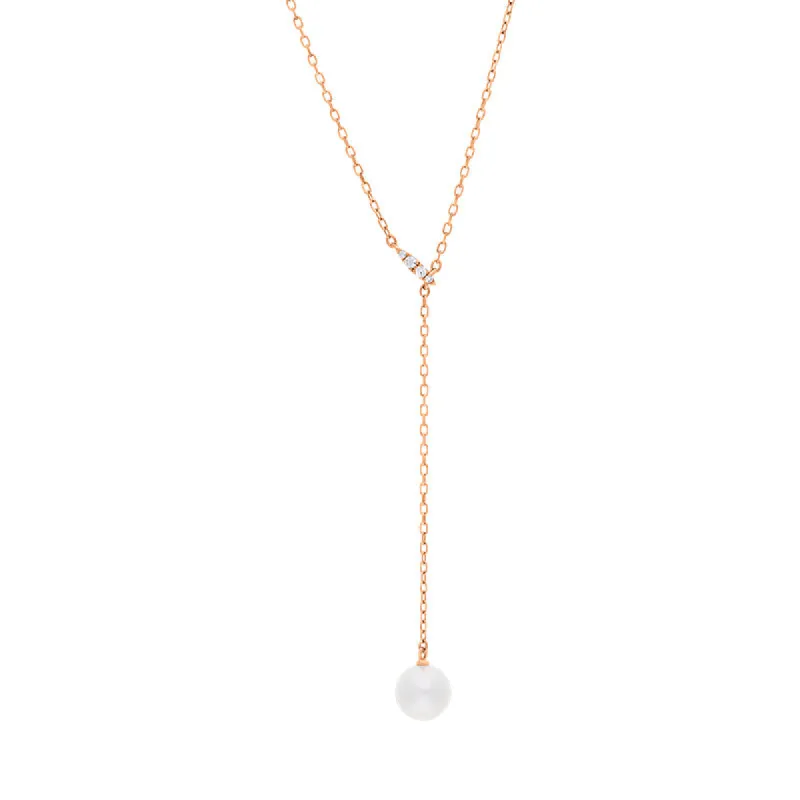 Mikimoto Classic 18ct Rose Gold White Akoya Pearl Adjustable Necklace sold by C.W. Sellors