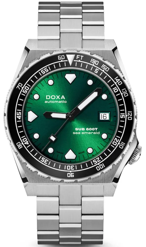 Doxa SUB 600T Sea Emerald Ceramic Bracelet Watch sold by C.W. Sellors