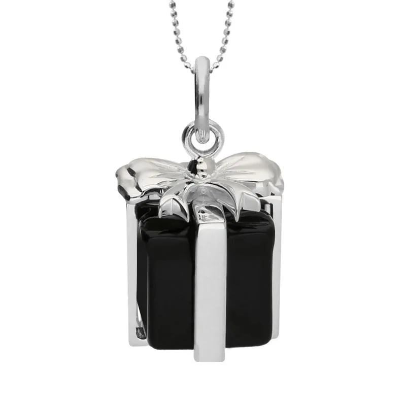 Sterling Silver Whitby Jet Christmas Present Necklace sold by C.W. Sellors