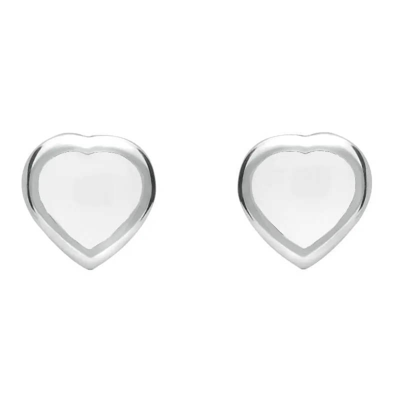 Sterling Silver Bauxite Small Heart Stud Earrings sold by C.W. Sellors