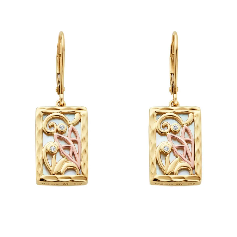 Clogau Tylwyth Teg 9ct Gold White Mother of Pearl Drop Earrings D sold by C.W. Sellors