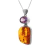 Sterling Silver Amber Amethyst Pendant Necklace D sold by C.W. Sellors