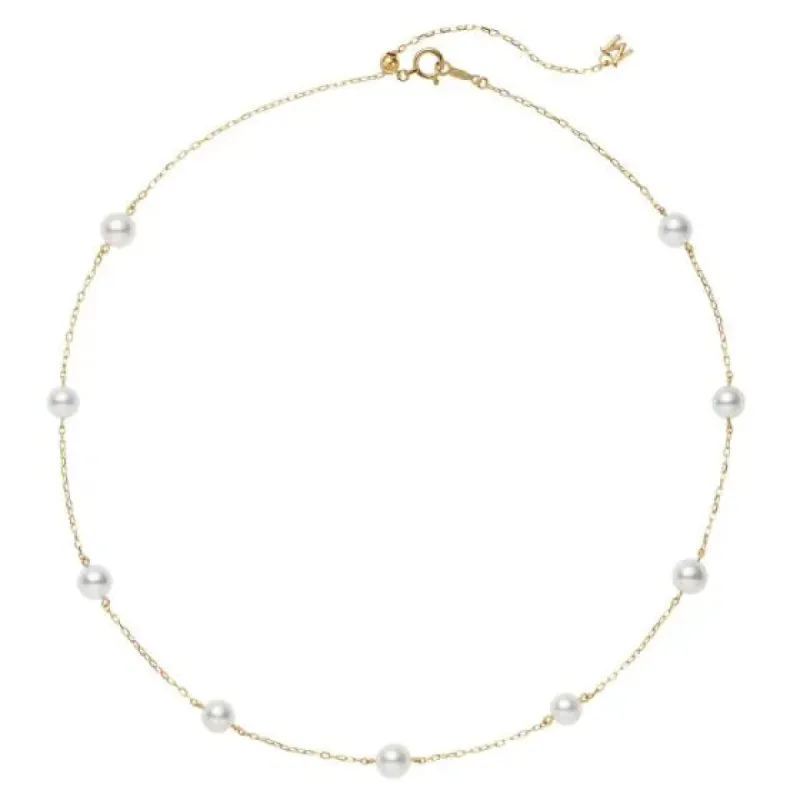 Mikimoto 18ct Yellow Gold White Akoya Pearl Necklace sold by C.W. Sellors