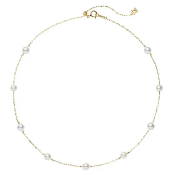 Mikimoto 18ct Yellow Gold White Akoya Pearl Necklace sold by C.W. Sellors