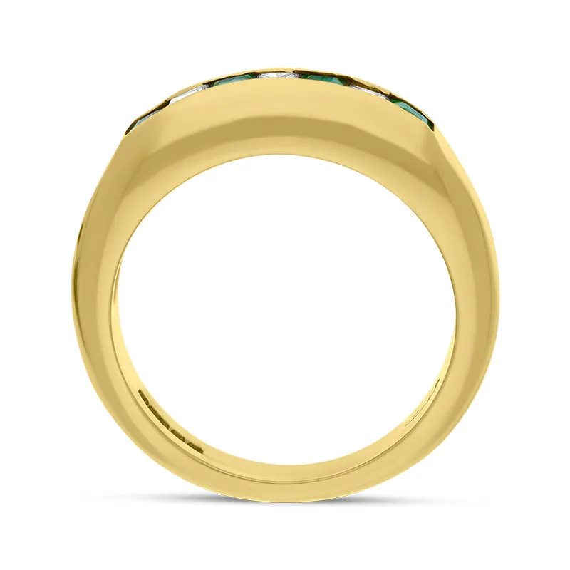 18ct Yellow Gold Emerald Diamond Princess Cut Half Eternity Ring D sold by C.W. Sellors product image thumbnail 3