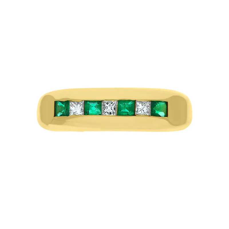 18ct Yellow Gold Emerald Diamond Princess Cut Half Eternity Ring D sold by C.W. Sellors product image thumbnail 2