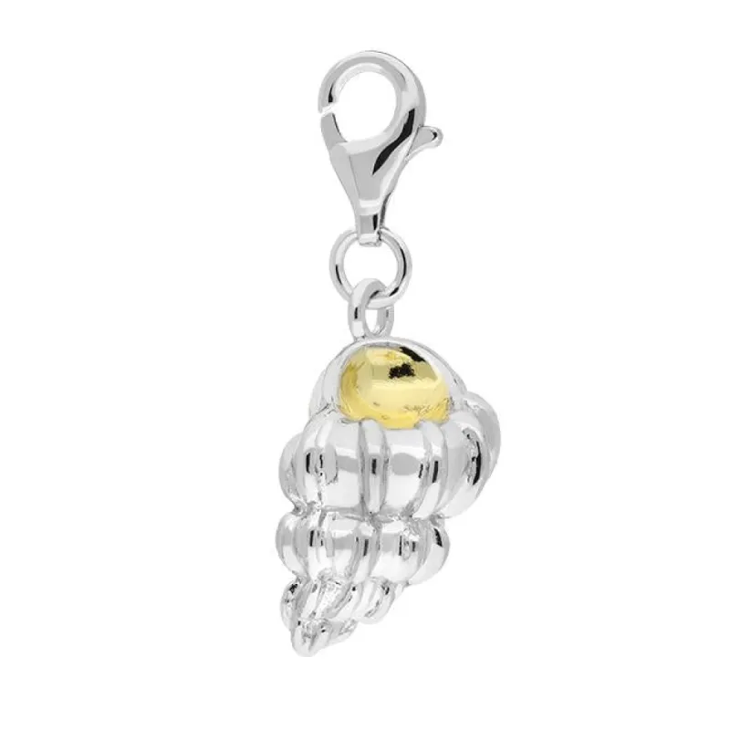 Sterling Silver Yellow Gold Large Conch Shell Charm sold by C.W. Sellors
