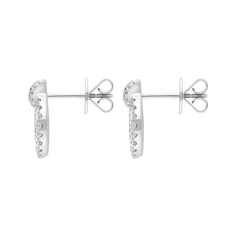18ct White Gold 0.59ct Diamond Circle Earrings sold by C.W. Sellors product image thumbnail 2