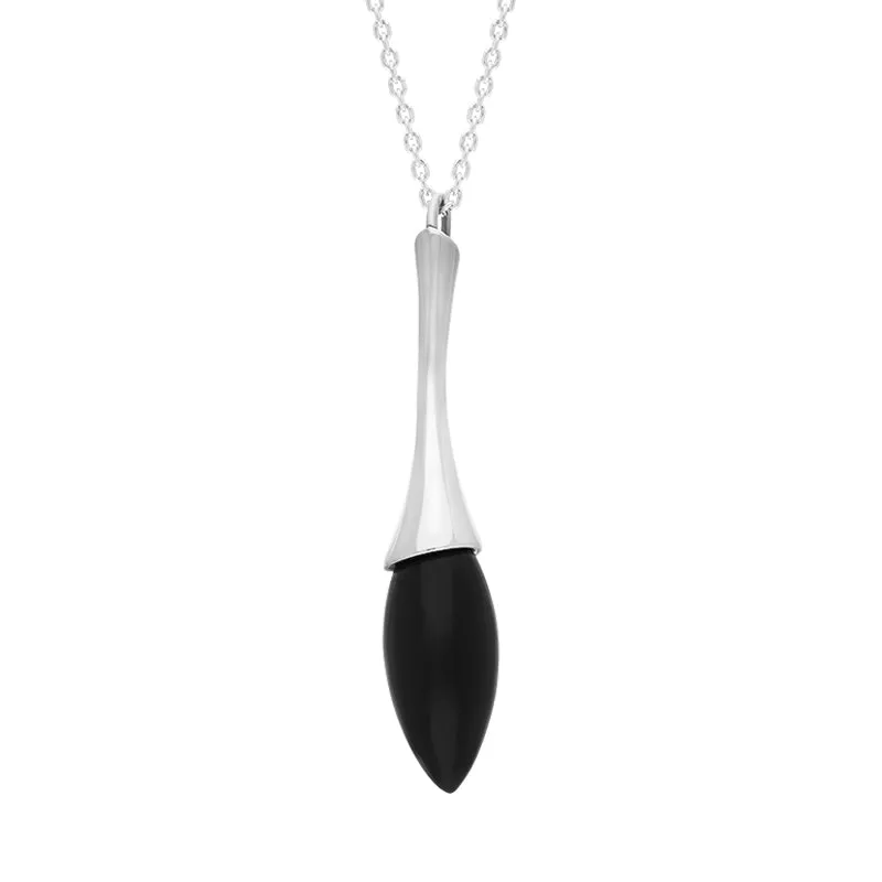 Sterling Silver Whitby Jet Capped Pear Drop Necklace sold by C.W. Sellors product image thumbnail 2