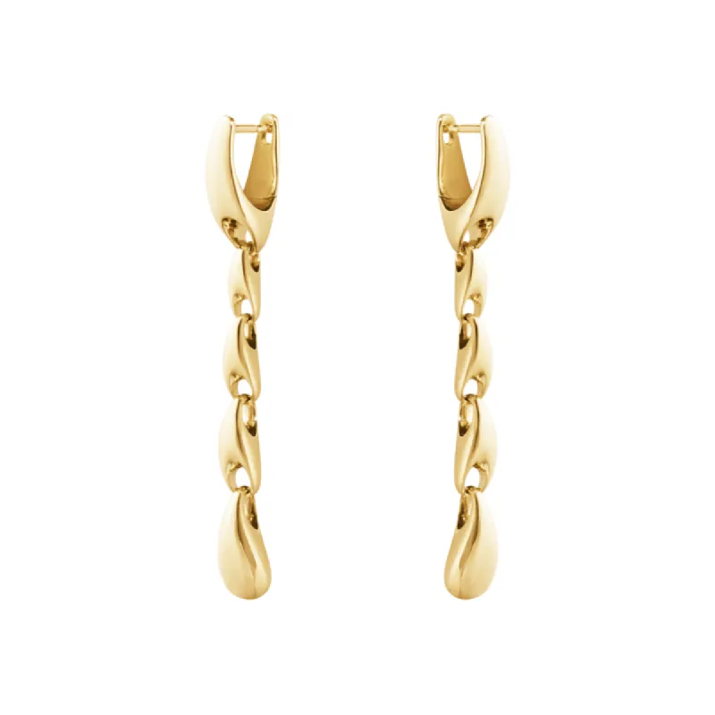 Georg Jensen Reflect 18ct Yellow Gold Link Drop Earrings sold by C.W. Sellors