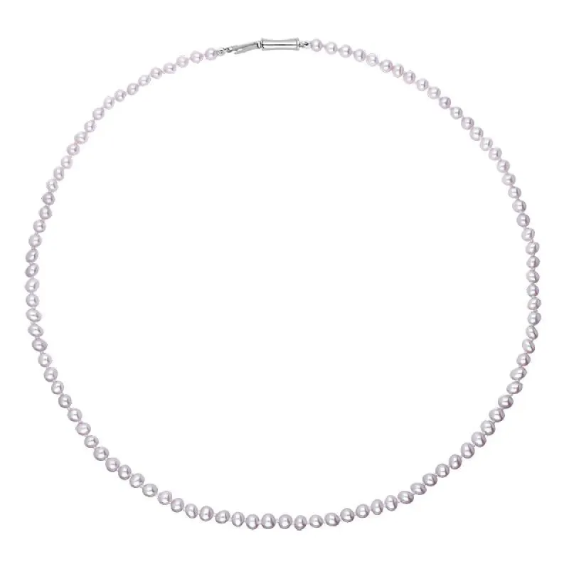 Sterling Silver Silver and Grey Pearl Beaded Necklace D sold by C.W. Sellors