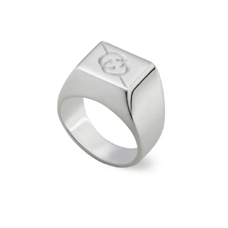 Gucci Tag Sterling Silver Signet Ring D sold by C.W. Sellors
