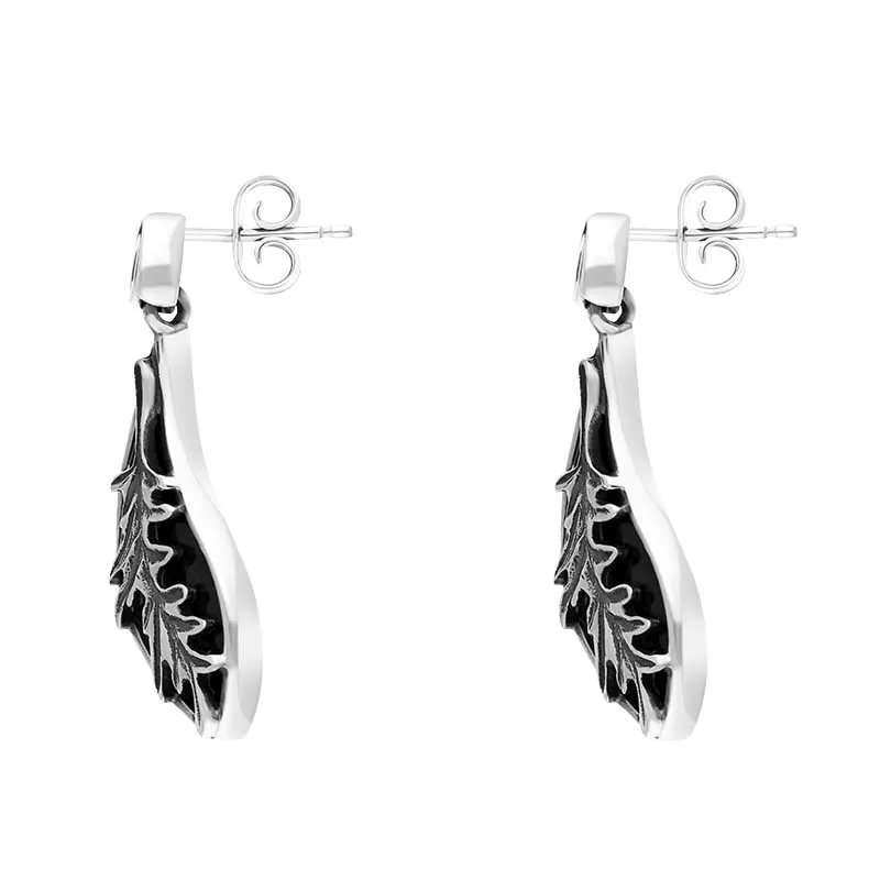 Sterling Silver Whitby Jet Acanthus Leaf Drop Earrings sold by C.W. Sellors product image thumbnail 2