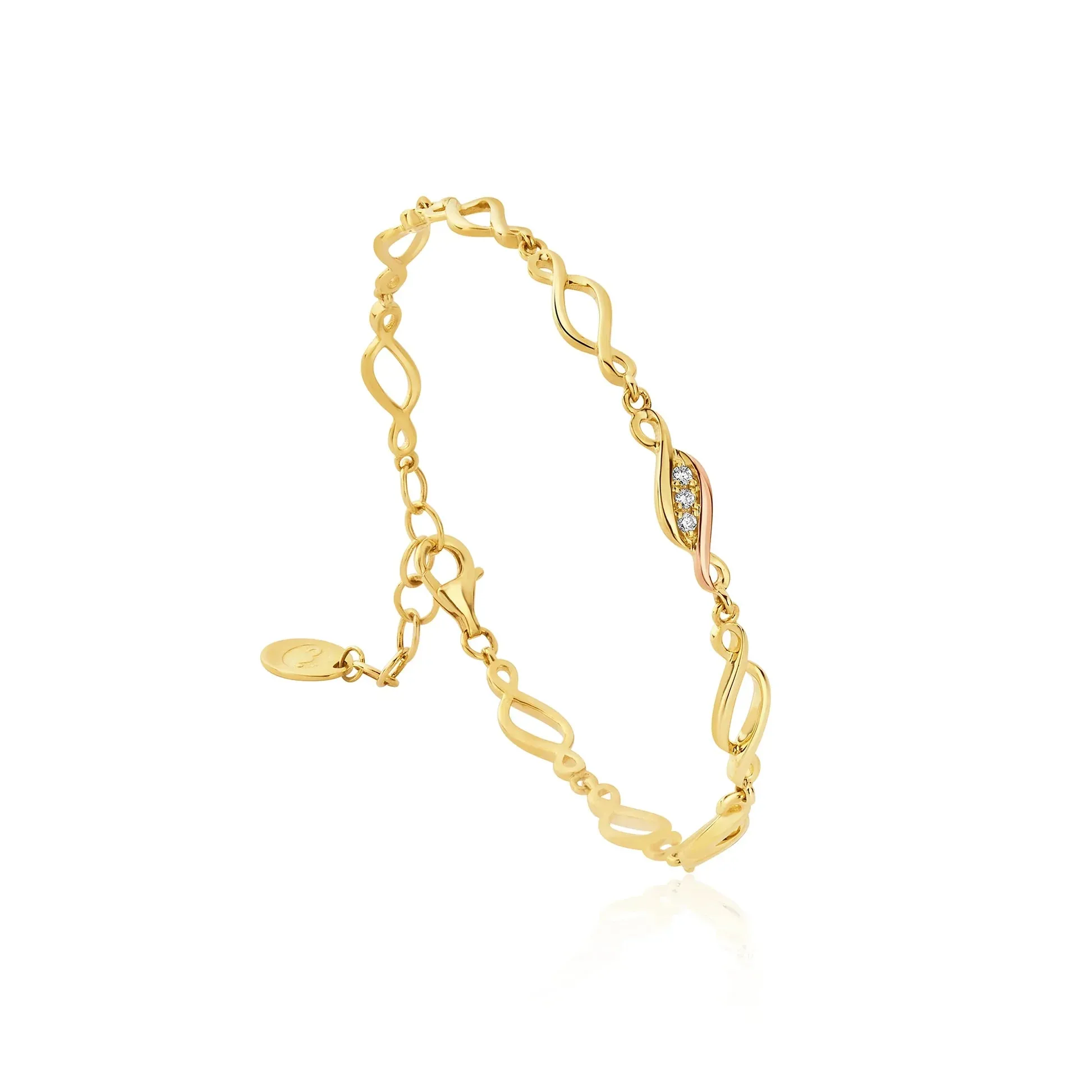 Clogau Past Present Future 9ct Gold Diamond Bracelet sold by C.W. Sellors
