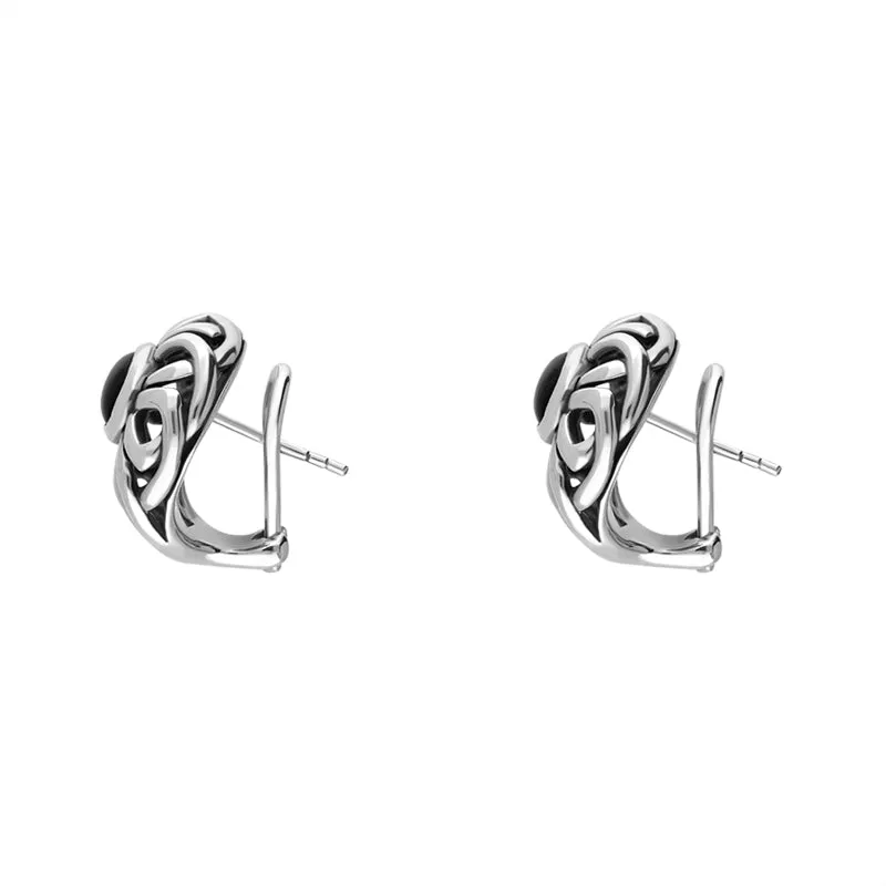 Sterling Silver Whitby Jet Oval Omega Clip Earrings D sold by C.W. Sellors product image thumbnail 2