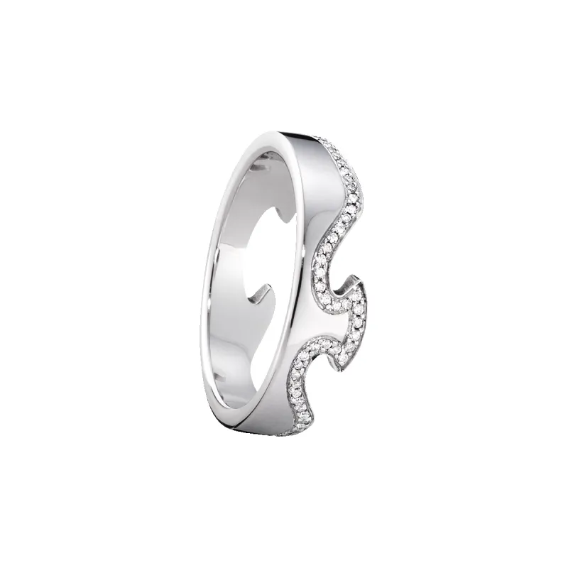 Georg Jensen Fusion 18ct White Gold Diamond End Ring sold by C.W. Sellors