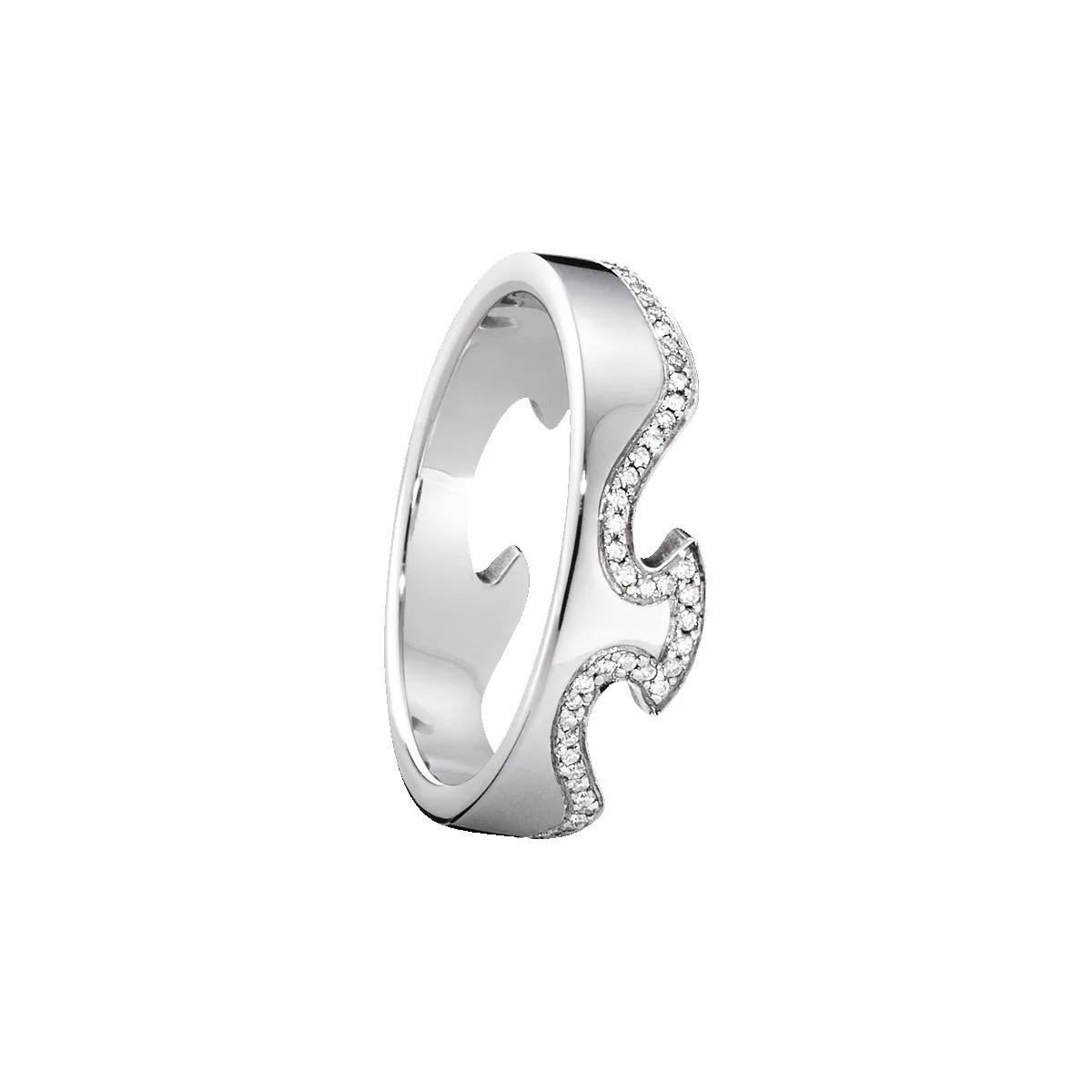 Georg Jensen Fusion 18ct White Gold Diamond End Ring sold by C.W. Sellors