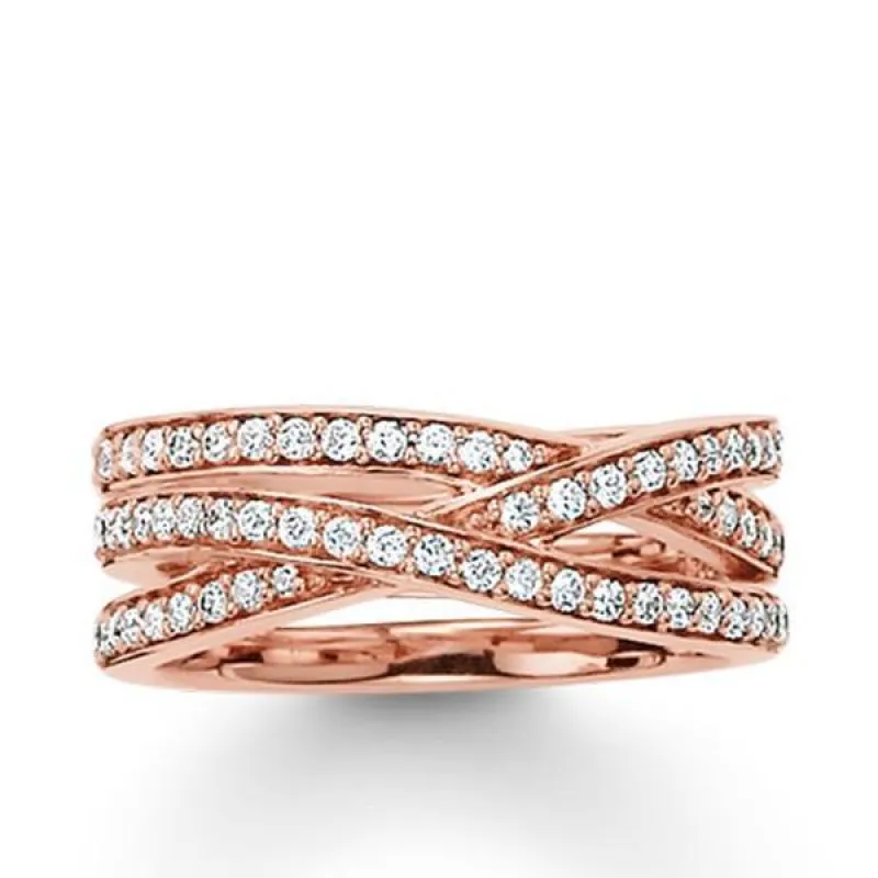 Thomas Sabo Glam And Soul Rose Gold White Zirconia Eternity Ring size 54 D sold by C.W. Sellors
