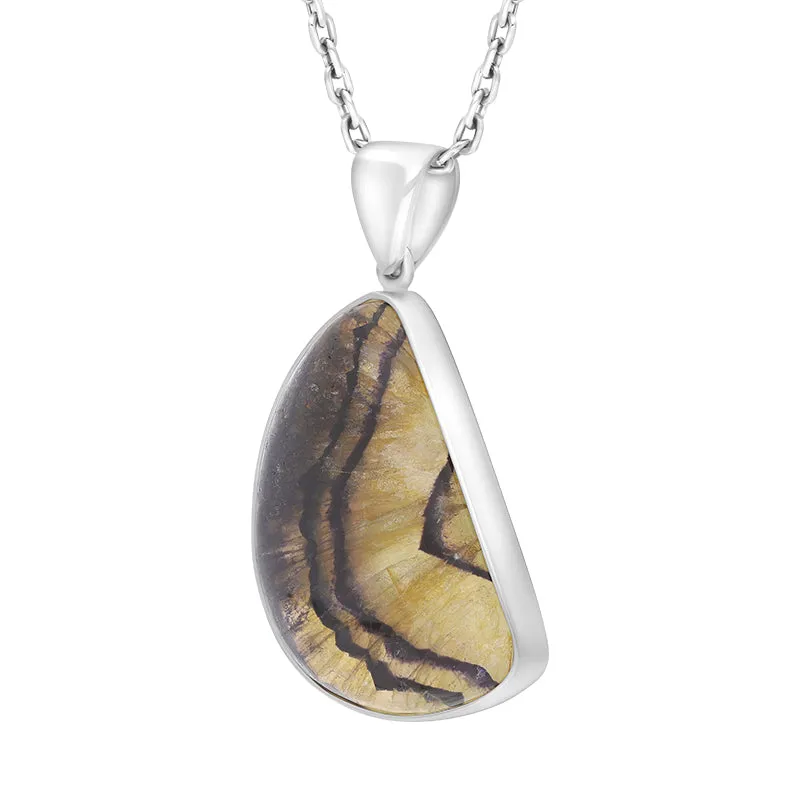 Sterling Silver Blue John Abstract Oval Necklace D sold by C.W. Sellors product image thumbnail 2