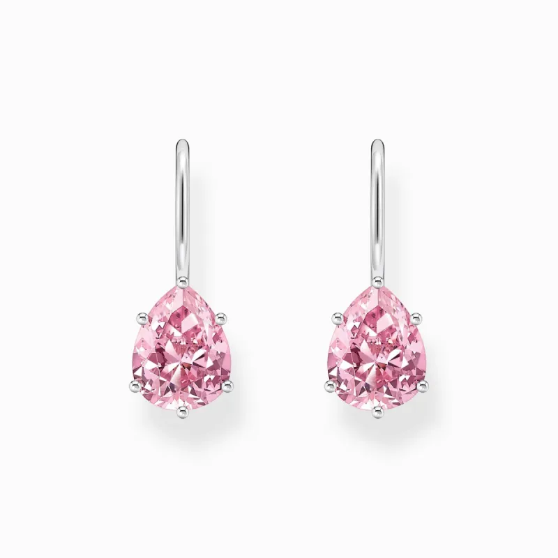 Thomas Sabo Sterling Silver Teardrop Pink Zirconia Earrings sold by C.W. Sellors