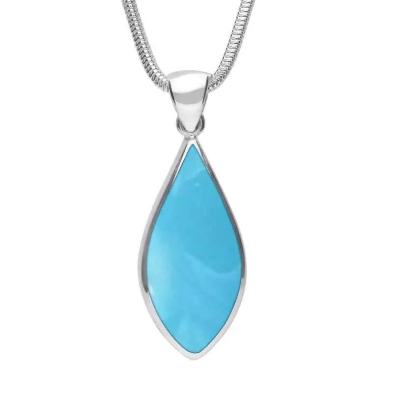 Sterling Silver Turquoise Pointed Pear Necklace sold by C.W. Sellors