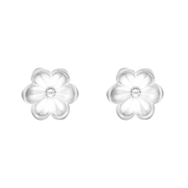 Sterling Silver Bamboo Open Flower Stud Earrings D sold by C.W. Sellors