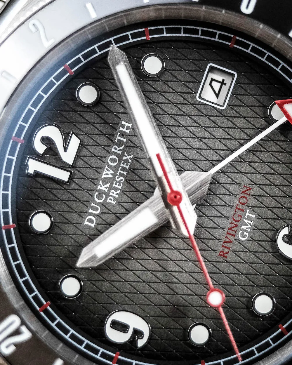 Duckworth Prestex Rivington GMT Black Grey Fume Black Rubber Watch sold by C.W. Sellors product image thumbnail 3