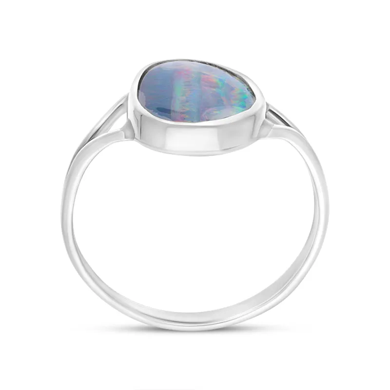 Sterling Silver Opal Doublet Abstract Split Shank Ring D sold by C.W. Sellors product image thumbnail 3