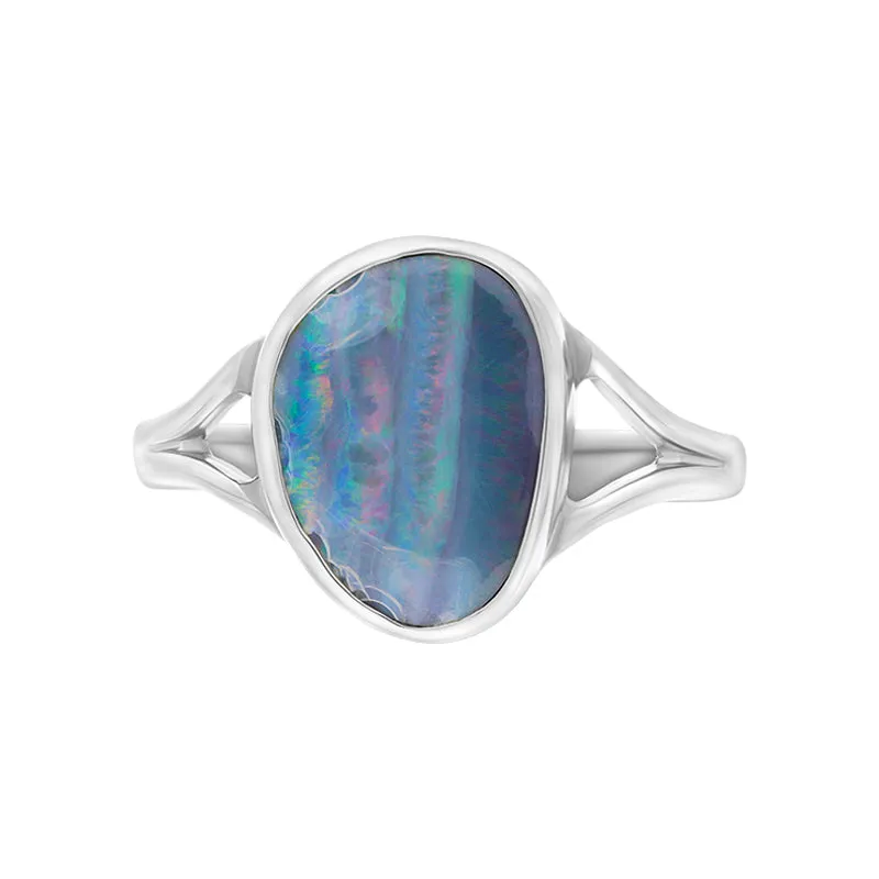 Sterling Silver Opal Doublet Abstract Split Shank Ring D sold by C.W. Sellors product image thumbnail 2